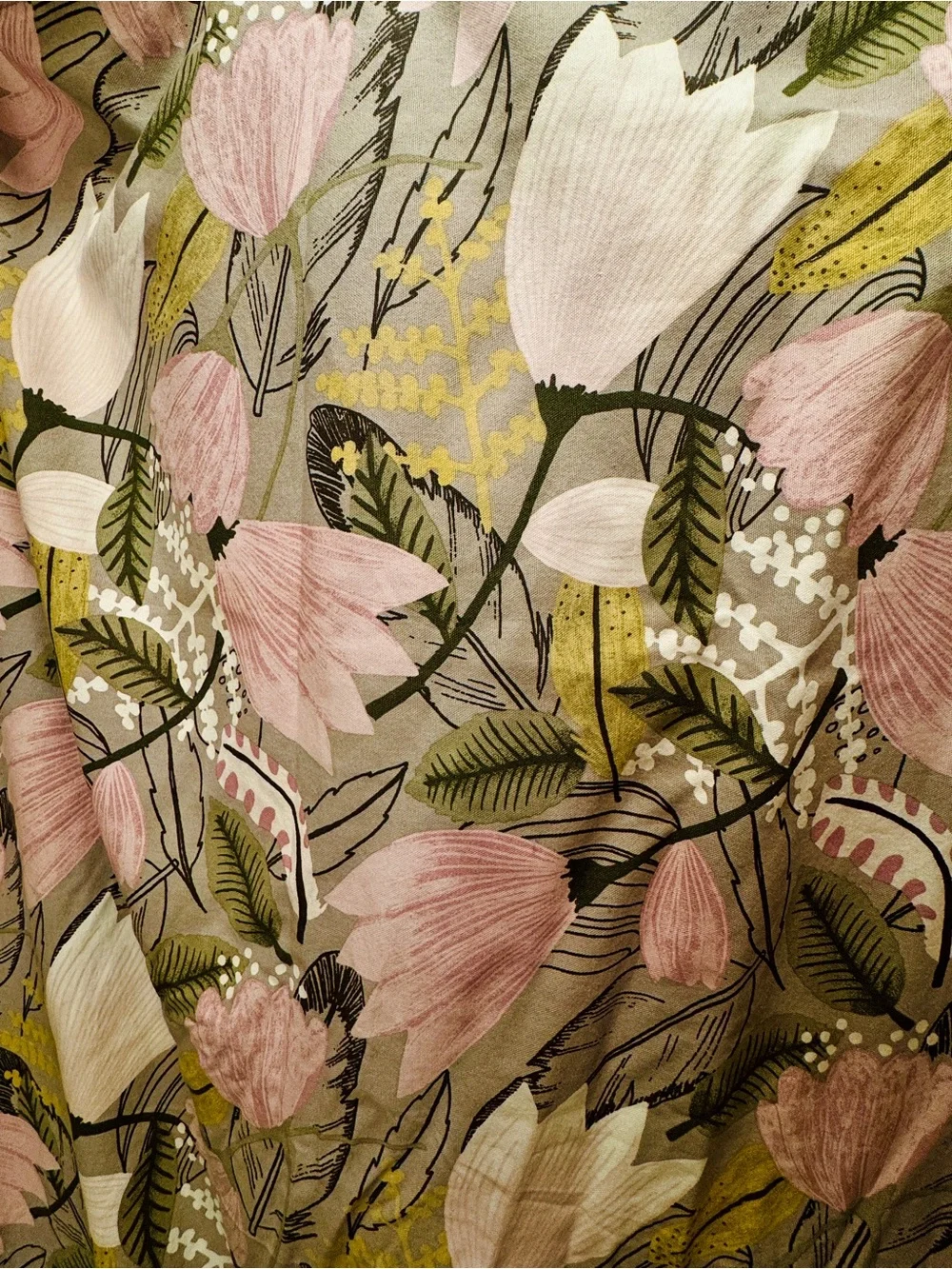 Floral Pink, Grey & Green Shower Curtain - Home Bath World Market